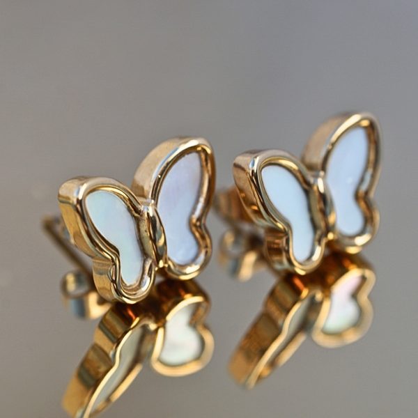 Pearl Breeze Butterfly Studs