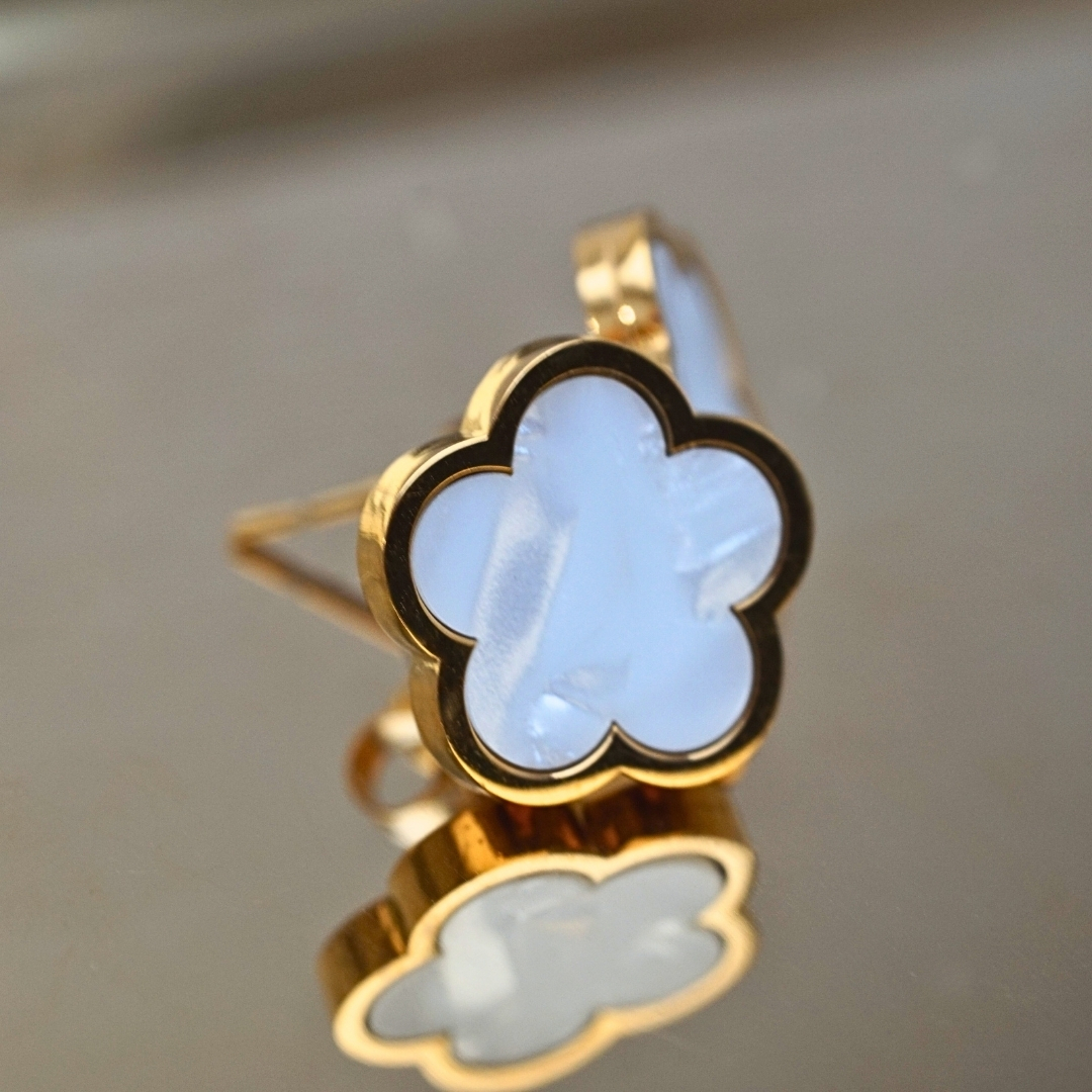 Pearl Breeze Flower Studs